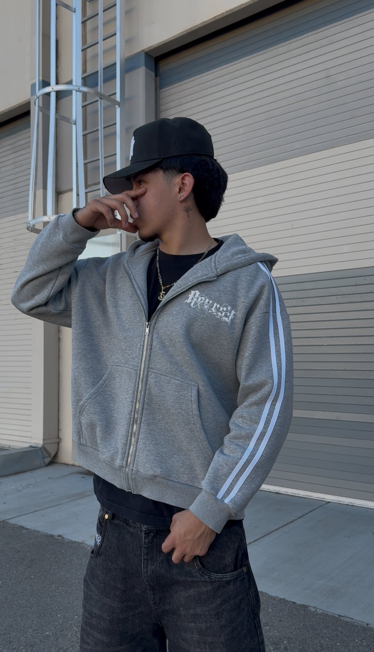 Light Grey Zip-Up Hoodie