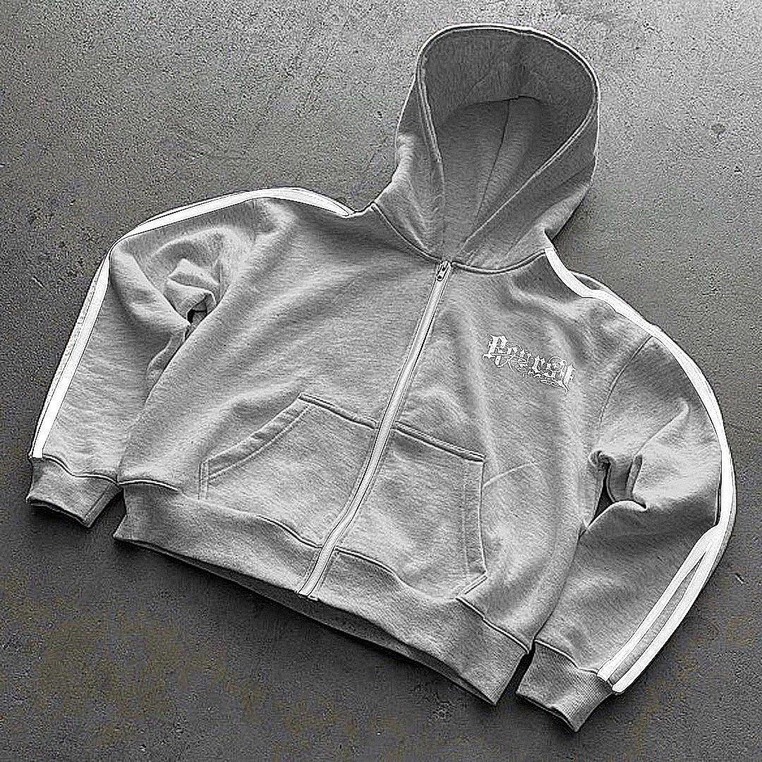 Light Grey Zip-Up Hoodie